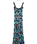 TEMPERLEY LONDON Black / Blue Floral Silk Maxi Dress UK 8