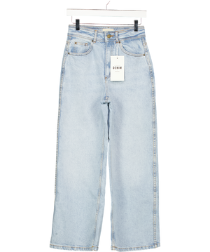 Sezane Bleach Blue High Rise Flare Le Crop Jeans UK 8