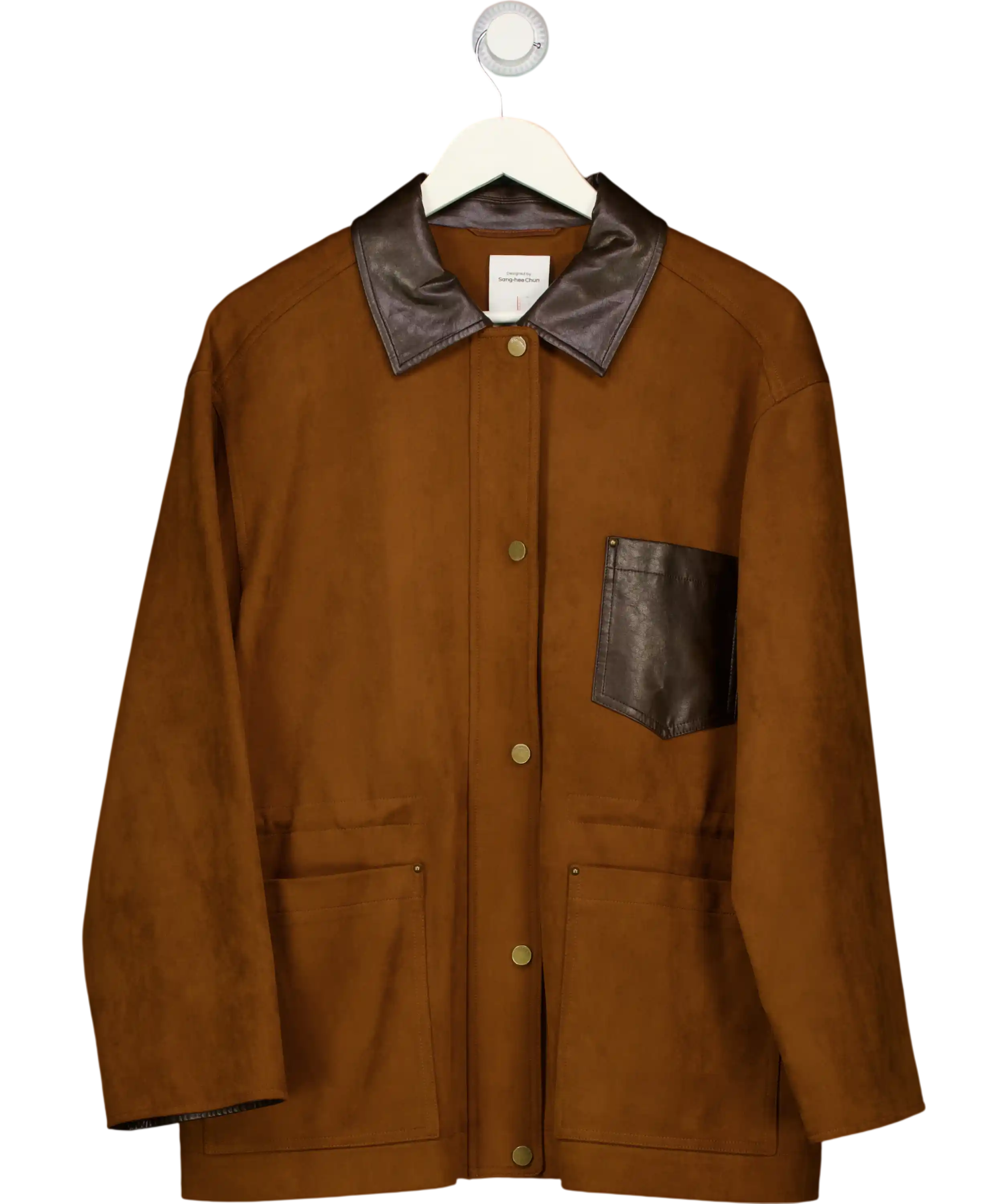 Fabrique Brown X Sang-hee Chun Oversize Suede-effect Workwear Jacket UK S