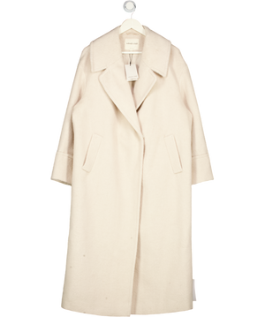 NOBODY'S CHILD Cream Relaxed Brushed  Wool Blend Coat UK M