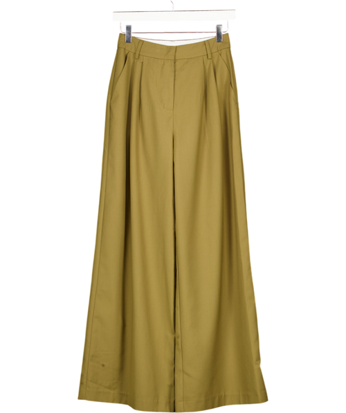 4th & Reckless Green Pleated Wide Leg Trouser UK 6