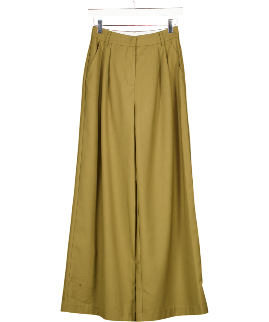 4th & Reckless Green Pleated Wide Leg Trouser UK 6