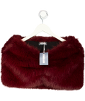 BODYSOURCED Cherry Red Decadence Fur Skirt UK S