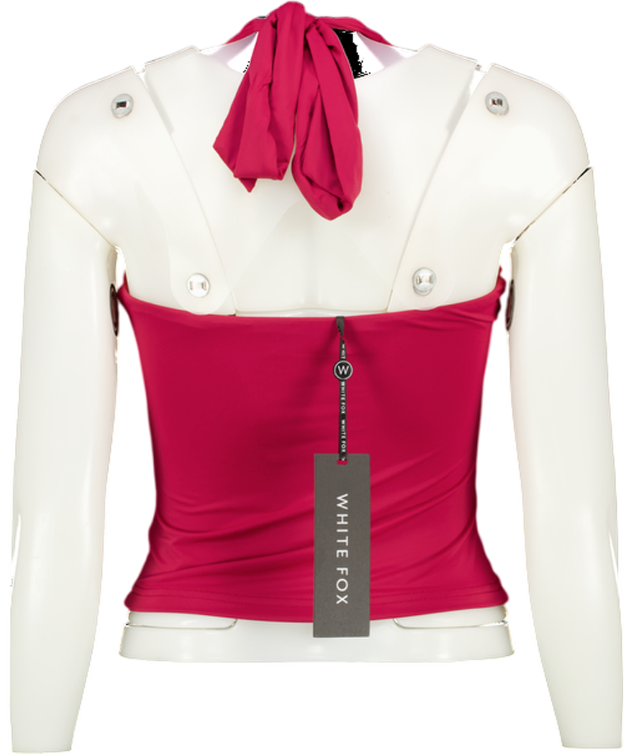 White Fox Red Act Right Halter Top UK M
