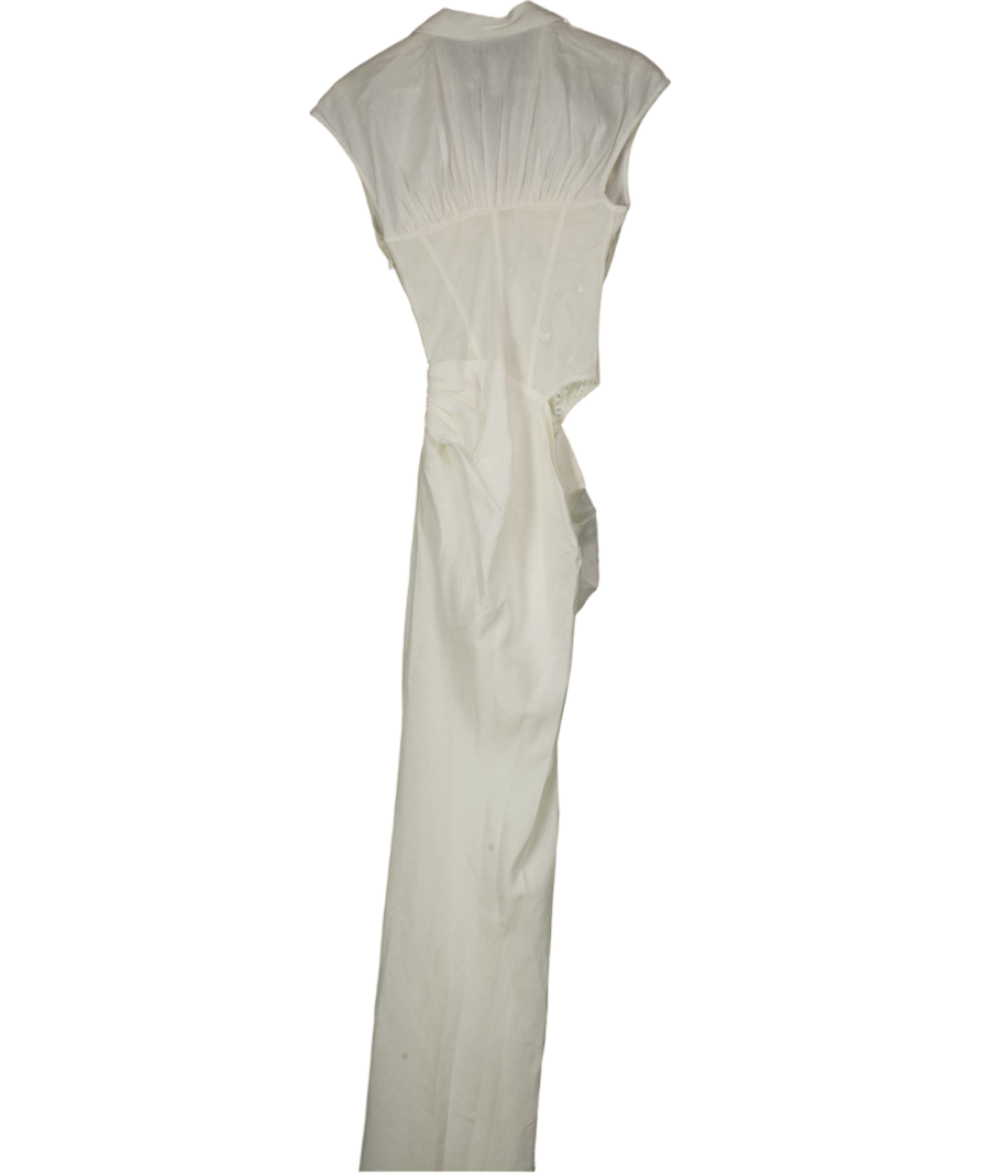 Meshki Cream Saphira Shirt Corset Maxi Dress - White UK S