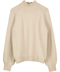 EMELLO Beige Luxury Merino / Cashmere Blend Turtleneck Jumper UK 10