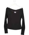 Finesse Black Scoop Neck Long Sleeve Top UK M