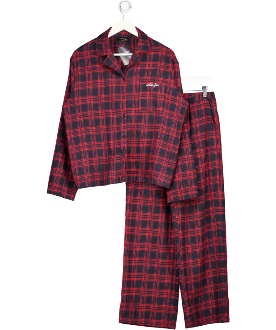 WHITE FOX 2-piece Navy / Red That Time Of Year Pyjama Set UK S/M