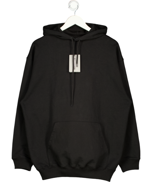 BALENCIAGA Black 100% Cotton Oversized Logo Back Hoodie UK XXS