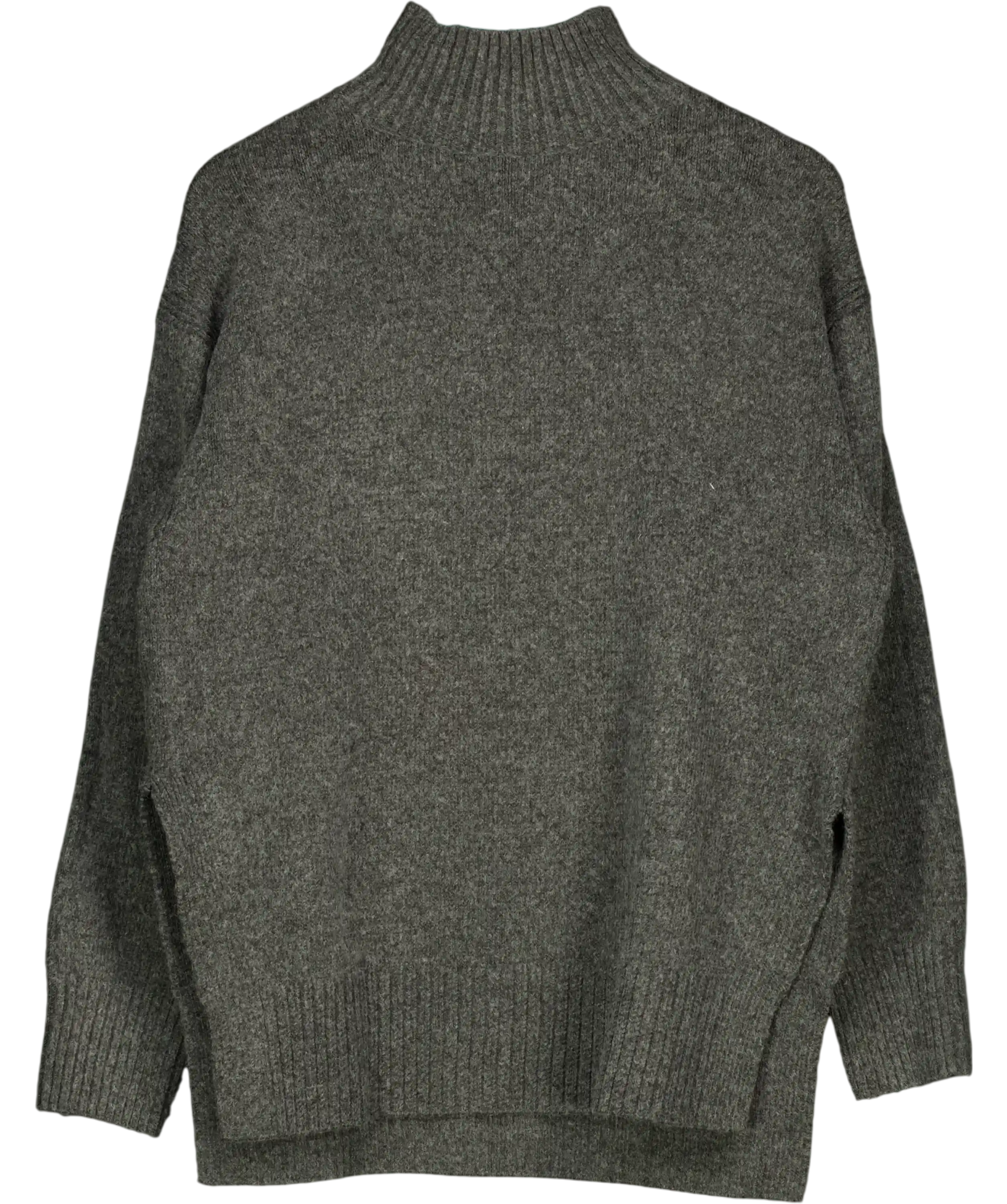 H&M Grey Marl Oversized Polo-neck Jumper UK S