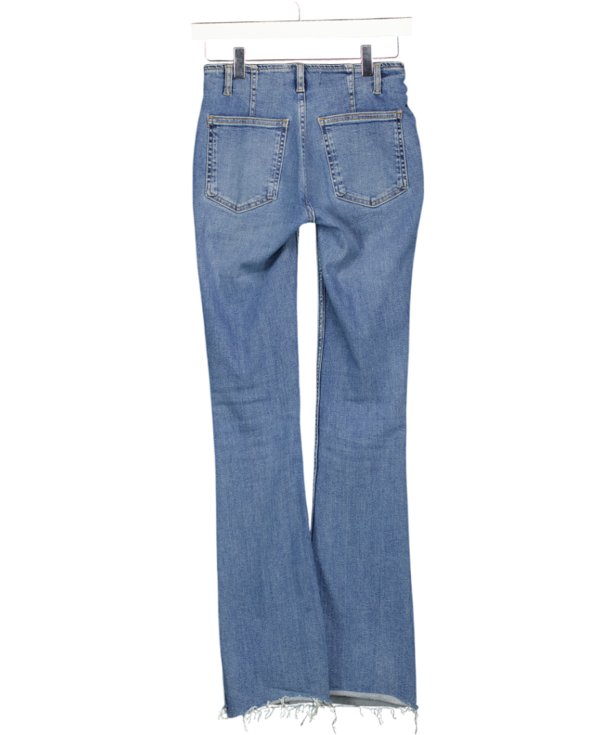FREE PEOPLE Blue We The Free Level Up Slit Slim Flare Jeans W24