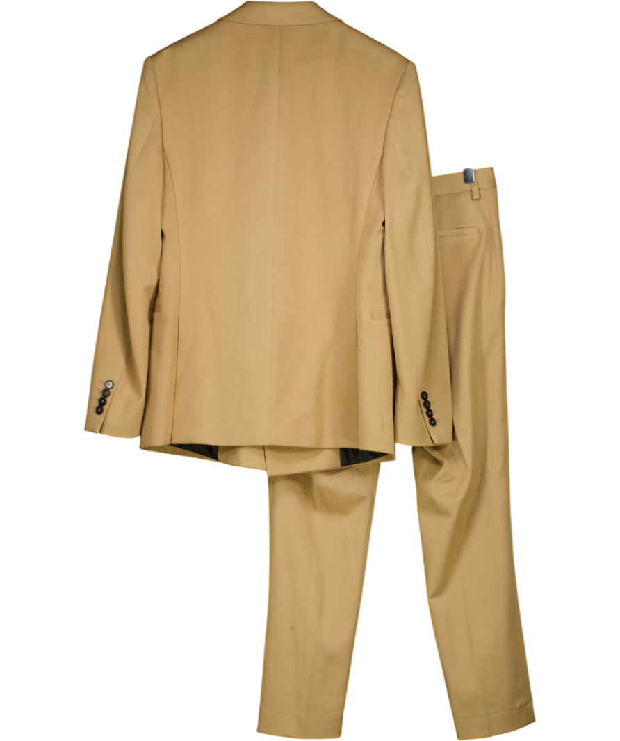 ZARA Brown Double-breasted Suit Blazer (36") And Slim Fit Trousers W30