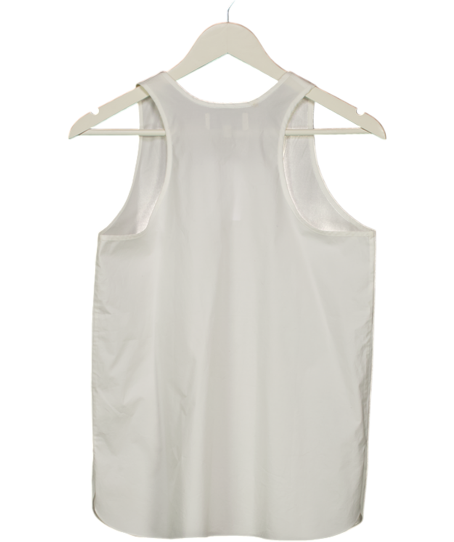 Studio Nicholson White B859 Sleeveless Cotton Scoop Neck Tank UK 6
