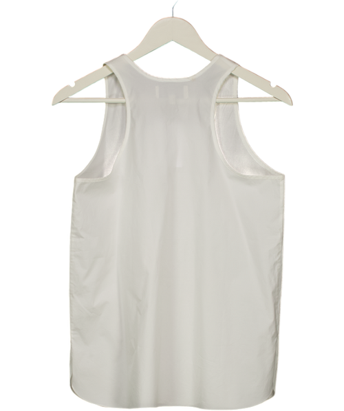 Studio Nicholson White B859 Sleeveless Cotton Scoop Neck Tank UK 6