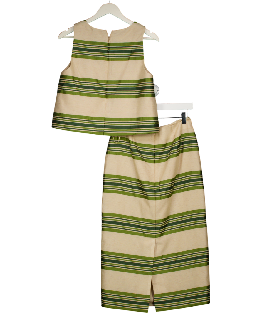 Tuckernuck Green Satin Stripe Ellington Skirt (uk8) And Kerri Top UK S
