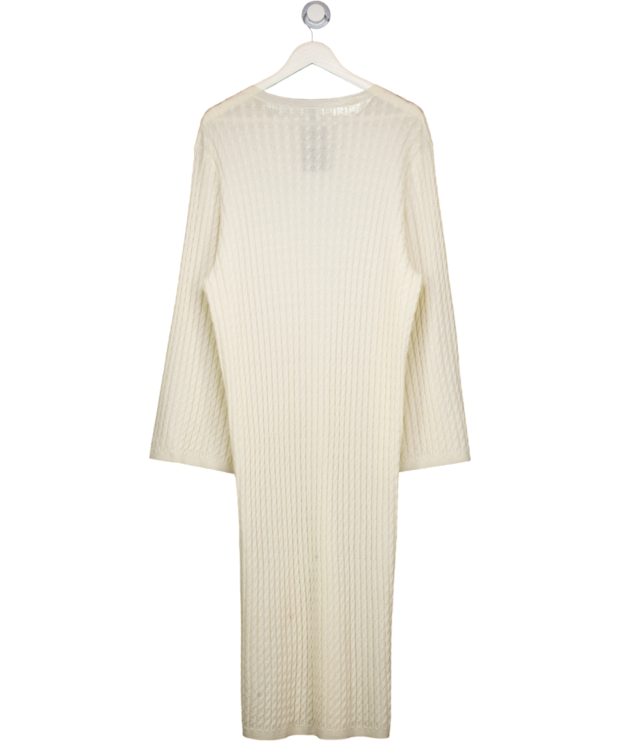 TOTEME Cream Cable knit Wool Maxi Dress UK XS
