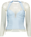 ASOS Design Bandage Scoop Detail Halter Neck Top In Baby Blue UK 10