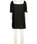 LIMITED COLLECTION Black Puff Sleeve Broderie Mini Dress UK 28