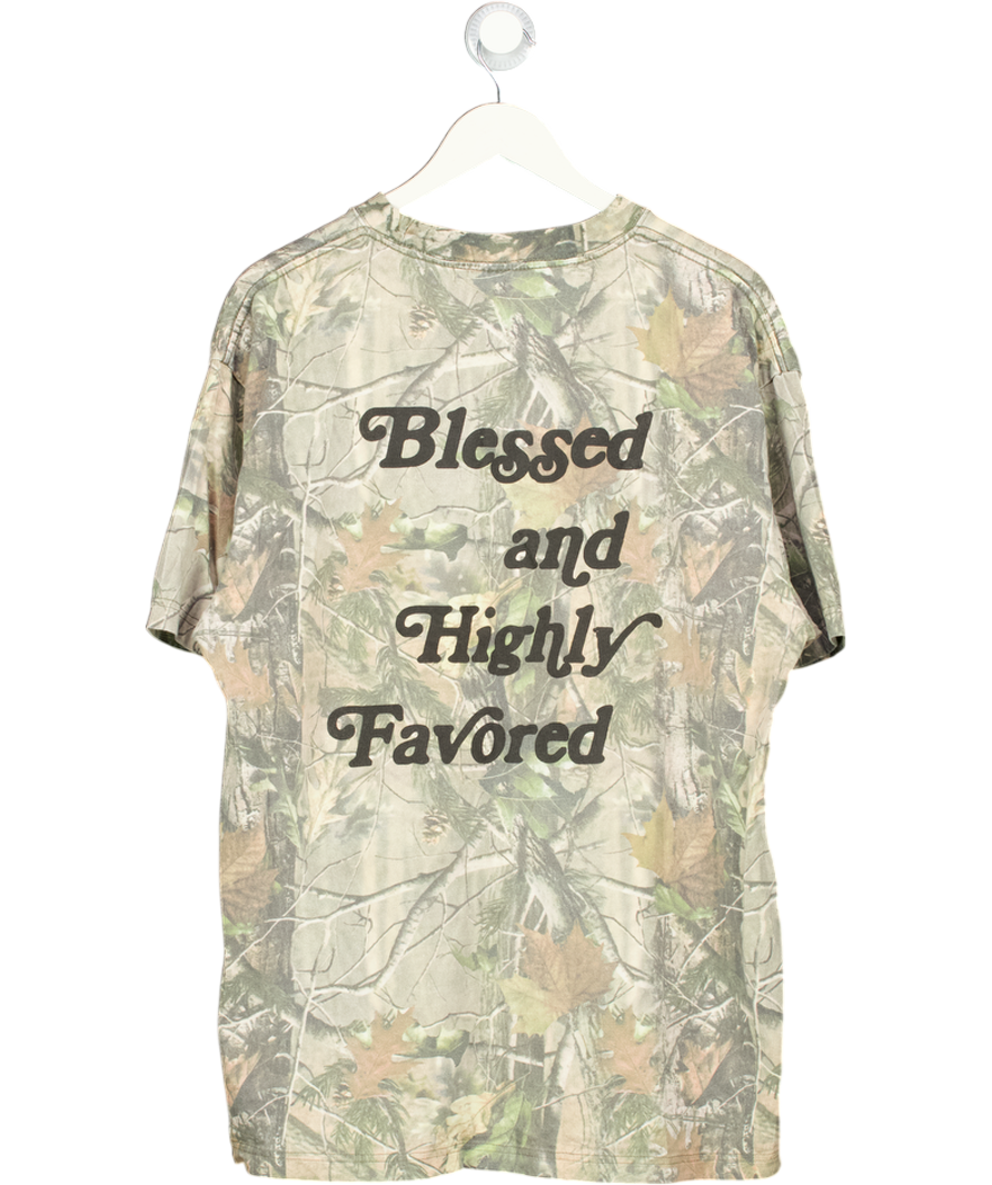 Cotton Collective Green Oversized "chosen" Box Camo T-shirt UK L