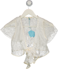 MY BEACHY SIDE White Lace Tie Front Lotus Top UK S