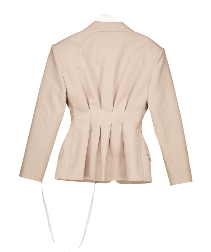ARRANGE Tailored Cinched Waist Blazer In Taupe Beige UK 10