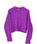 Ami Purple Cable Knit Crew Neck UK M