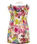 D&G DOLCE & GABBANA Floral Stretch Silk Bandeau Mini Dress  It40 UK 8