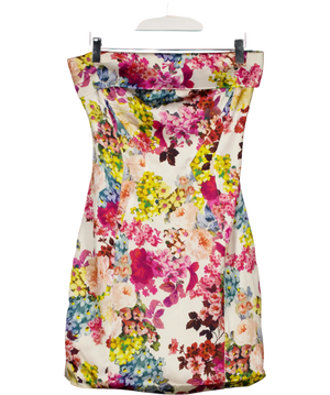 D&G DOLCE & GABBANA Floral Stretch Silk Bandeau Mini Dress  It40 UK 8