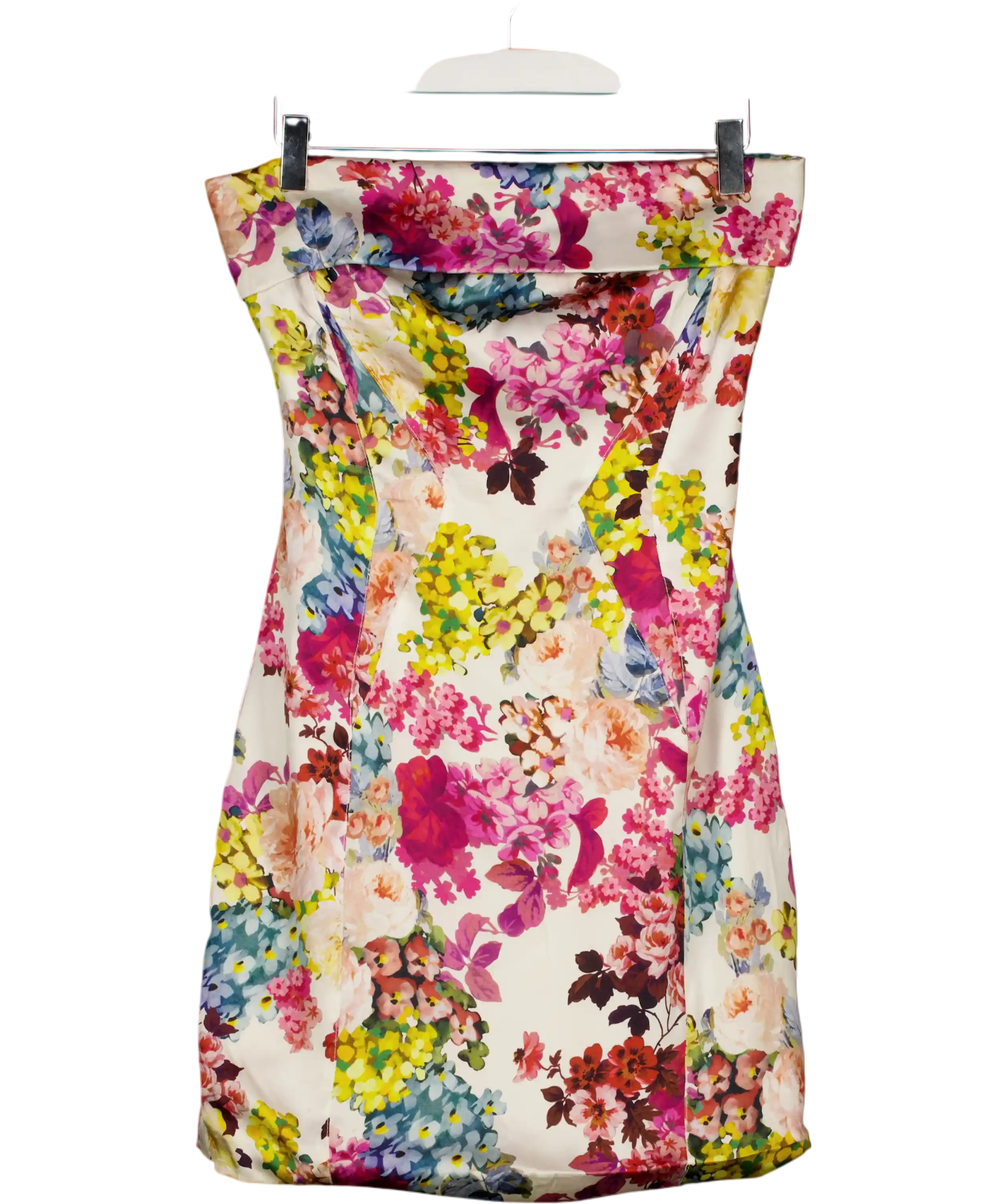 D&G DOLCE & GABBANA Floral Stretch Silk Bandeau Mini Dress  It40 UK 8