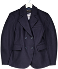 ASOS Blue Tailored Wool Rich Cocoon Sleeve Cinched Waist Blazer In Navy UK 8