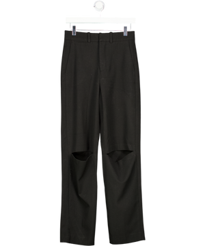 ZARA Black Split Knee Straight Leg Trouser UK XS