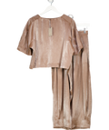 River Island 2-piece Bronze Metallic Tailored Top And Tapered Trousers Set UK 6