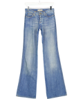 See by Chloé Blue Slim Flare Leg Leans With Logo Embroidered Pocket W27