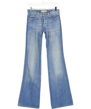 See by Chloé Blue Slim Flare Leg Leans With Logo Embroidered Pocket W27