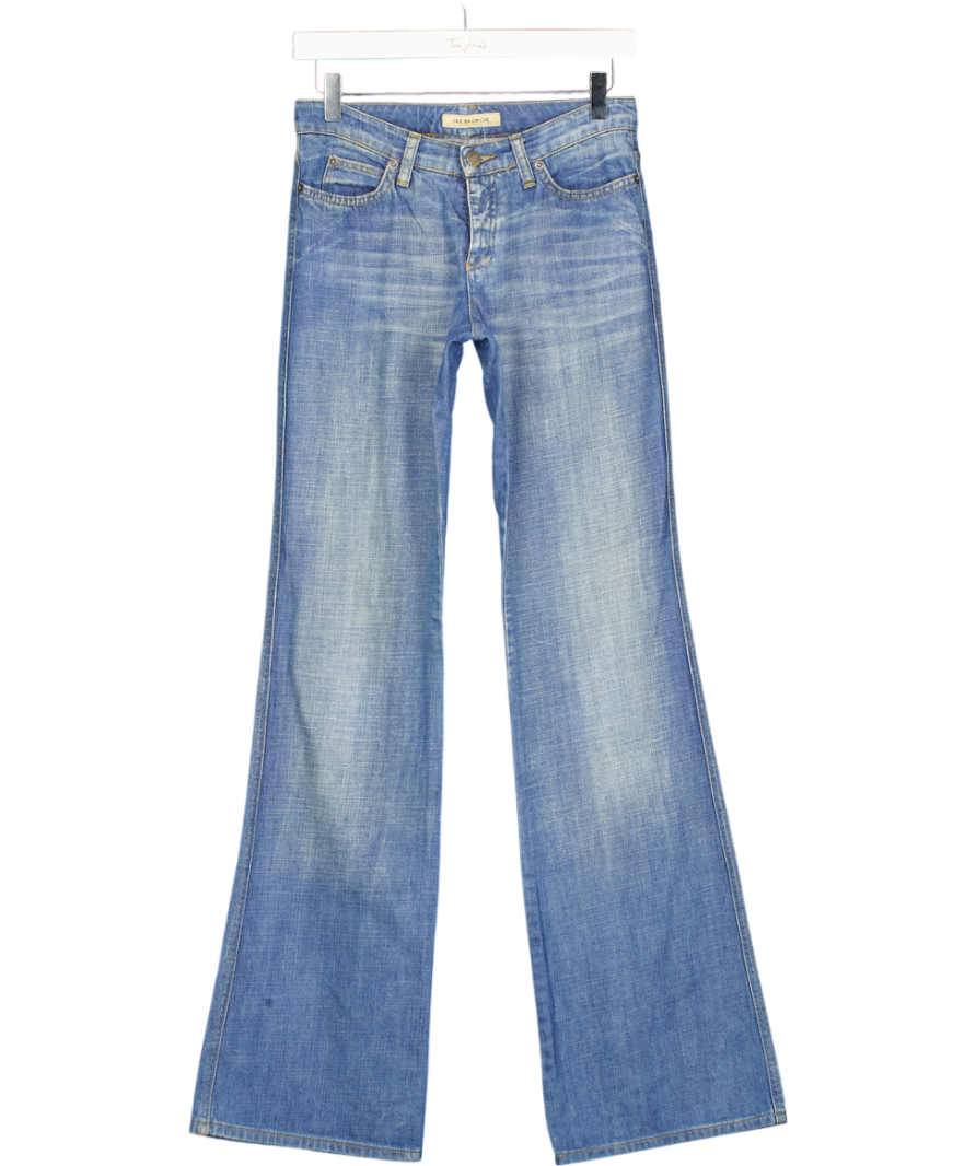 See by Chloé Blue Slim Flare Leg Leans With Logo Embroidered Pocket W27