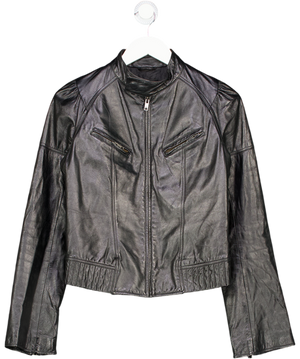 Diesel Black Leather Jacket UK S