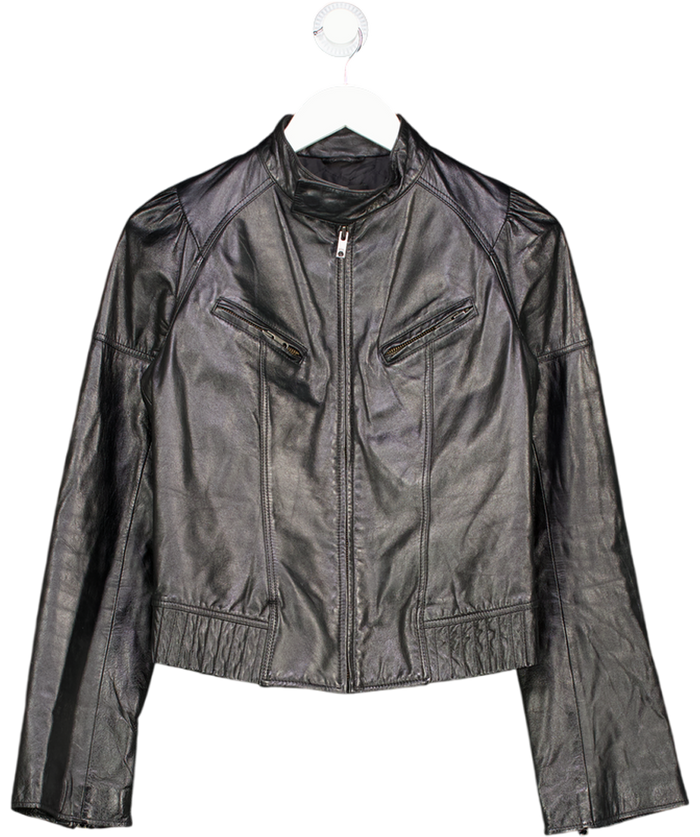 Diesel Black Leather Jacket UK S