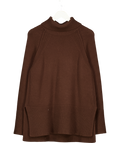 ME + EM Chocolate Brown Merino &  Cashmere Longline Jumper UK S