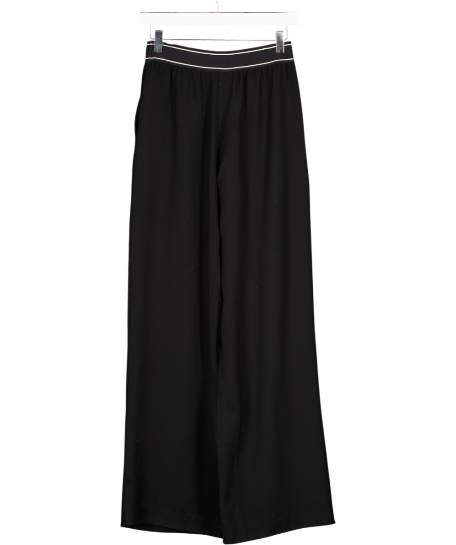 REISS Abigail Wide Leg Elasticated Trousers In Black UK 6