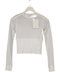 WARDROBE NYC White Fitted Long Sleeve Crop TOP  UK XS