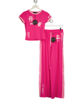 White Fox Pink All Star Season Baby Tee And Track Pants Set UK S