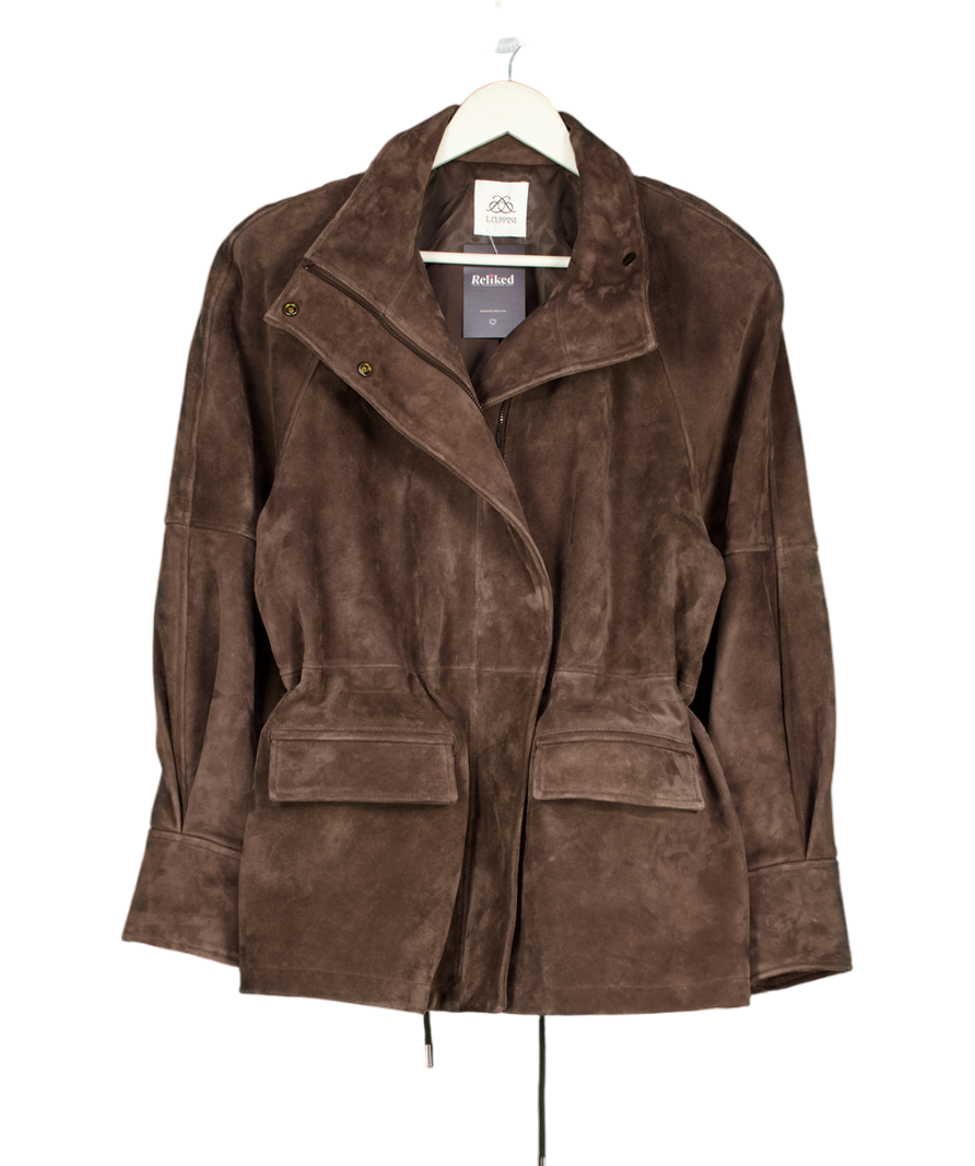 L.CUPPINI The Hailey Suede Jacket Brown UK S