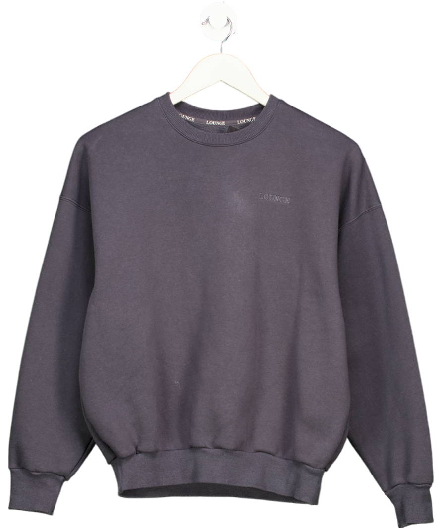 Lounge Underwear Grey Embroidered Logo Sweatshirt UK XS