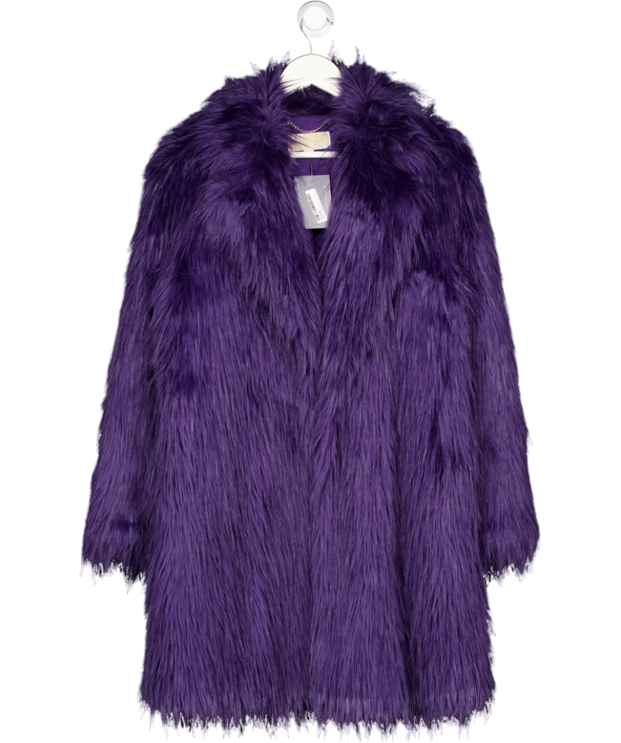 MICHAEL Michael Kors Purple Faux Fur Coat UK S