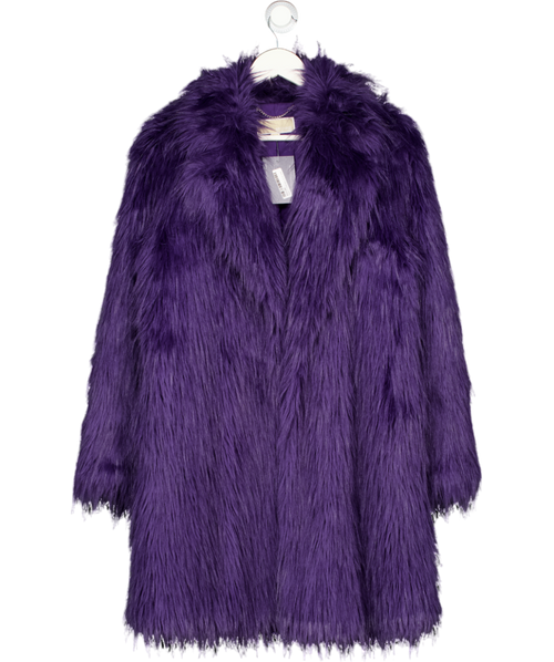 MICHAEL Michael Kors Purple Faux Fur Coat UK S
