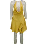 Oh Polly Yellow Halter Cowl Neck Mini Dress In Gold UK 10
