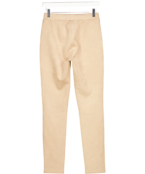 AAVELLE Beige Faux Suede Leggings UK S