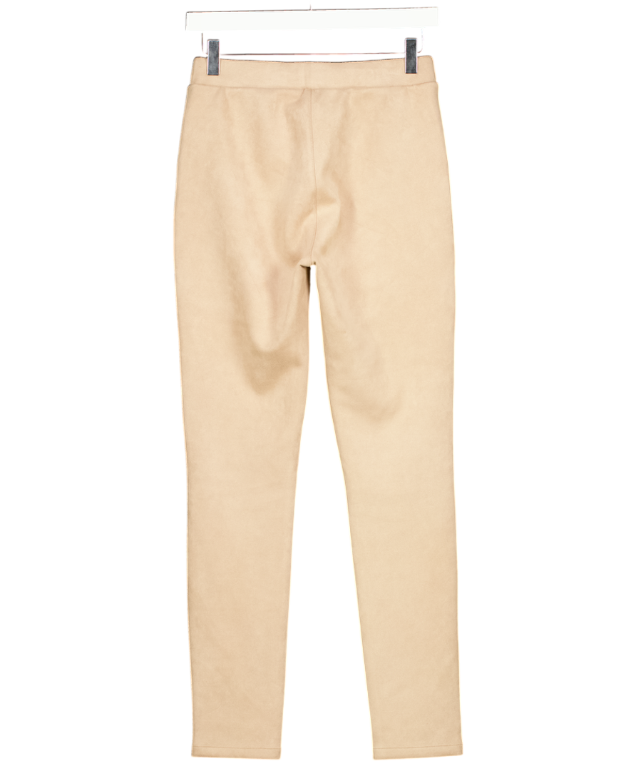 AAVELLE Beige Faux Suede Leggings UK S