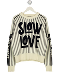 Slow Love Cream The 'i Hate Sport' Hand Knitted Crew Neck Jumper UK S/M