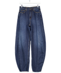 ZARA Dark Blue Zw Collection Horseshoe Barrel Mid-waist Jeans UK 4